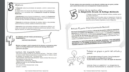 Parte del instructivo para alumnos de Nivel Primario. Foto: CTERA