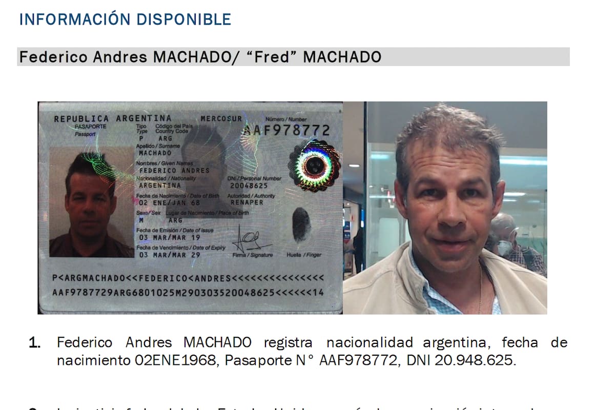 Parte del reporte sobre Fred Machado