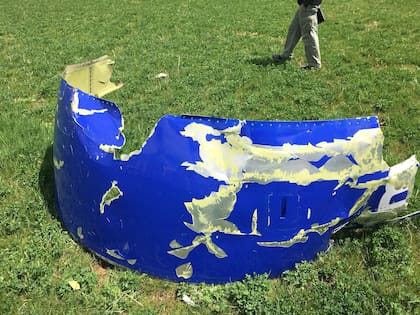 Partes de la turbina del avión de Southwest Airlines