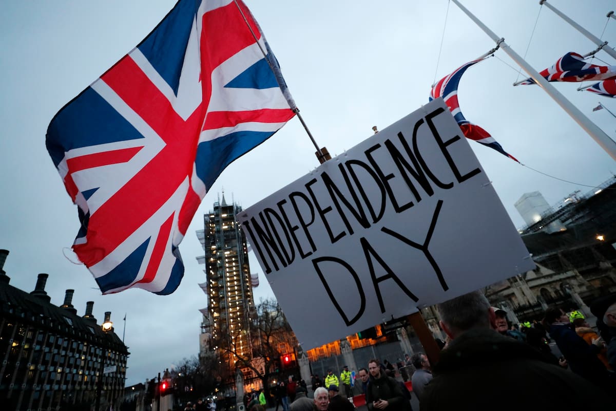 Partidarios del Brexit participan en una manifestación en Londres (Archivo)