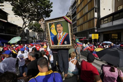Partidarios del presidente Nicolás Maduro durante una manifestación chavista en Caracas