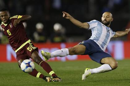 Partido por las eliminatorias para el mundial de Rusia 2018 entre Argentina vs. Venezuela jugado en el Estadio Monumental.