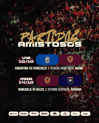 Partidos amistosos de Venezuela en Estados Unidos (X @SeleVinotinto)