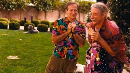 Patch Adams, en el rodaje con Robin Williams, tiempo antes de criticar el film