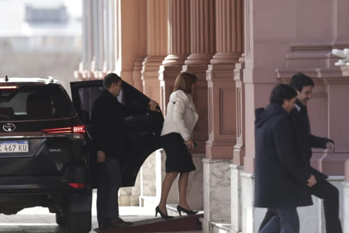 Patricia Bullrich al llegar a Casa Rosada