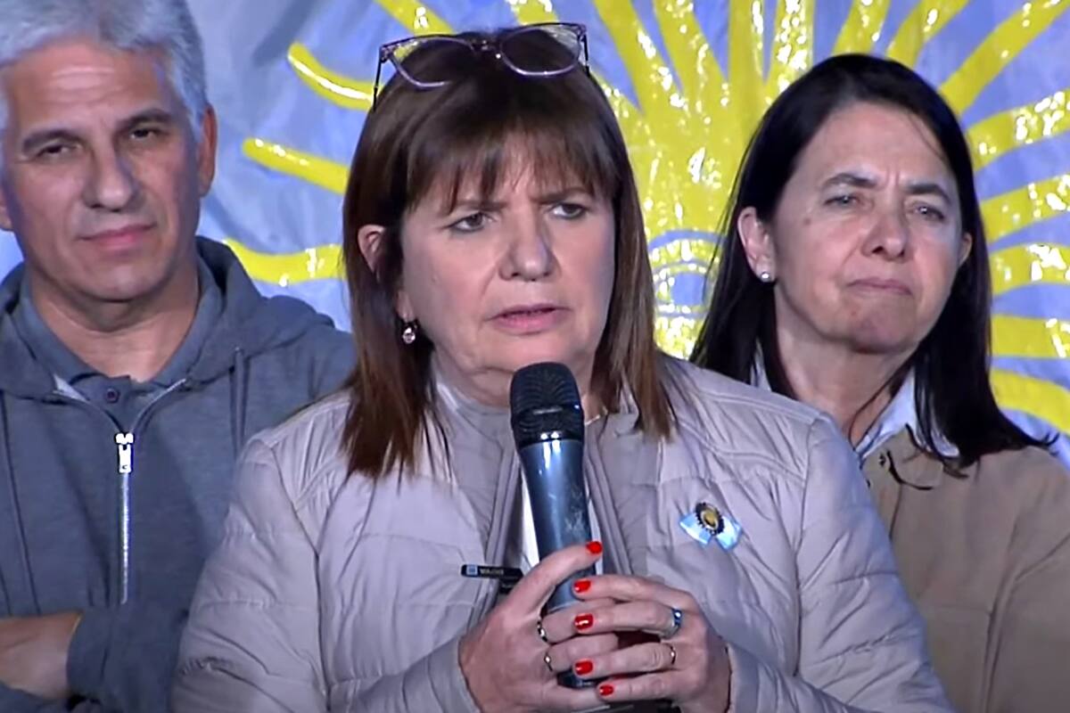 Patricia Bullrich durante el acto en Río Cuarto, Córdoba