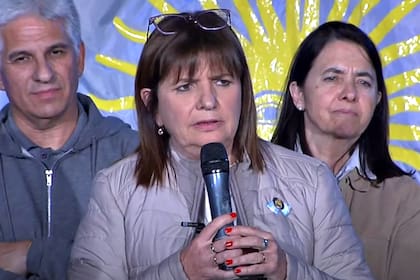 Patricia Bullrich durante el acto en Río Cuarto, Córdoba