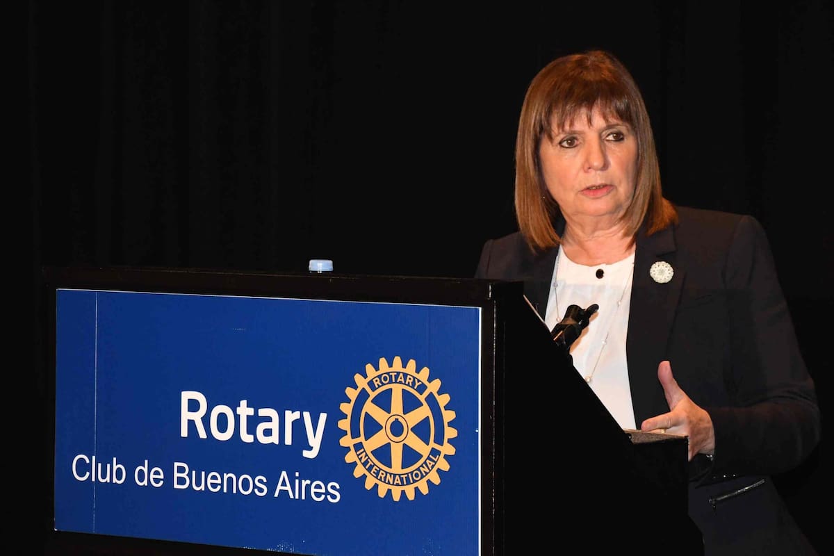 Patricia Bullrich, durante en el almuerzo del Rotary Club de Buenos Aires