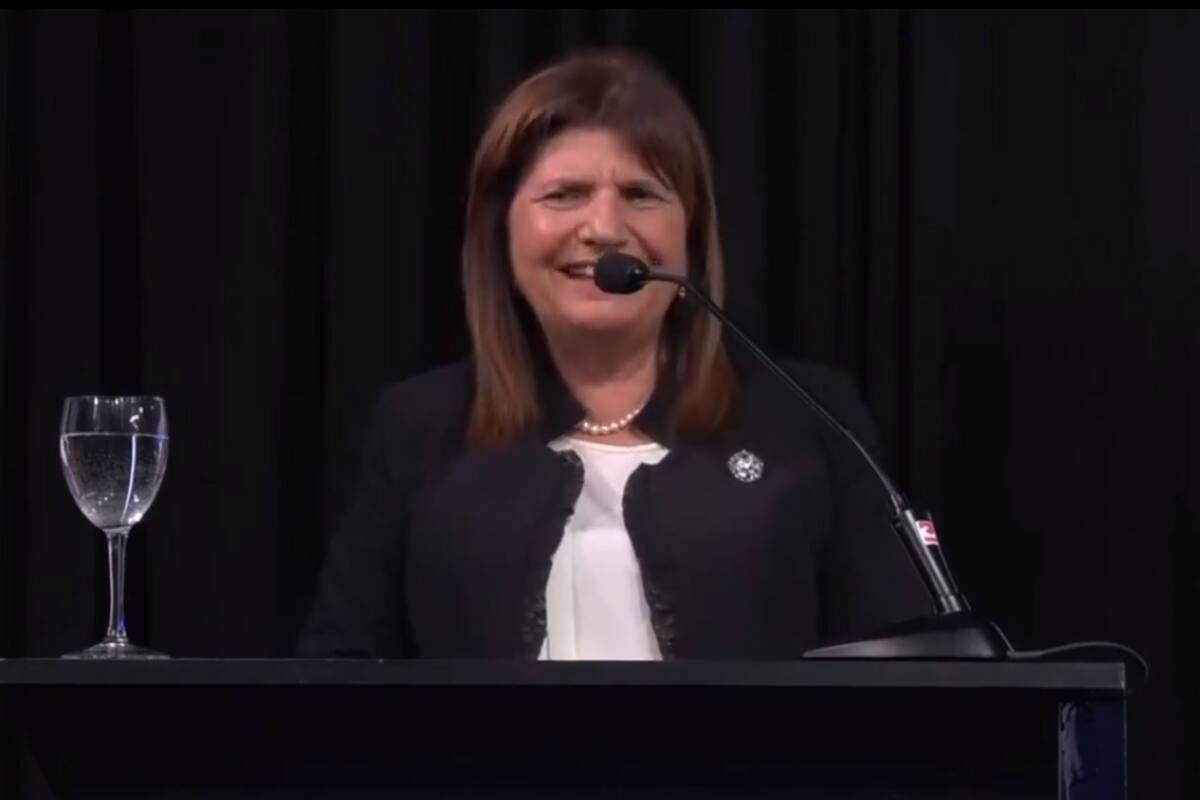 Patricia Bullrich en la cena de la Fundación Libertad