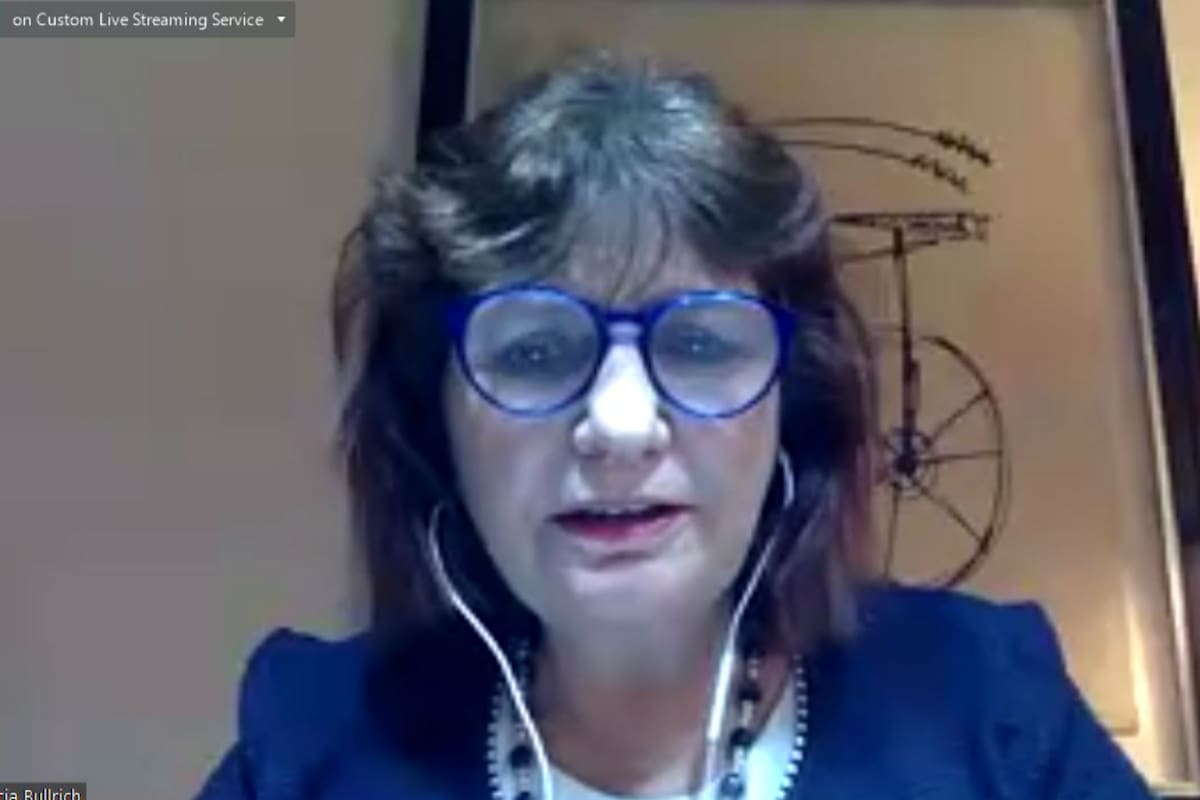 Patricia Bullrich en la conferencia vía Zoom con productores