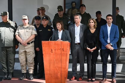 Patricia Bullrich en Rosario, presentando la denominada ley antimafia