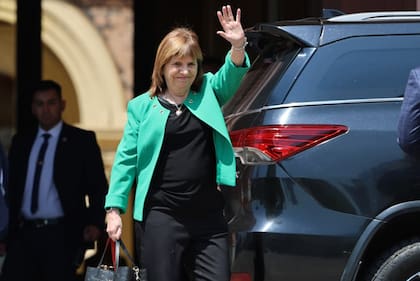 Patricia Bullrich este lunes, saliendo de Casa Rosada