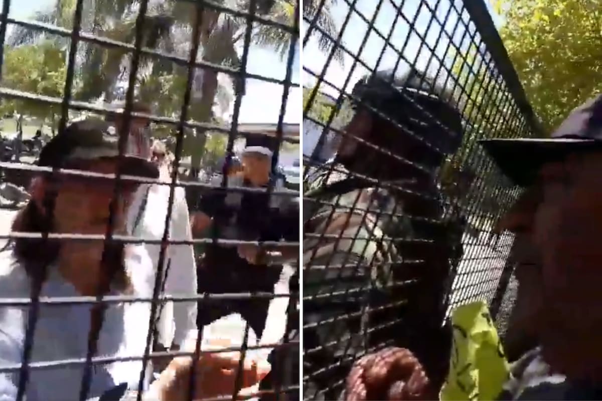 Patricia Bullrich frente al padre del gendarme