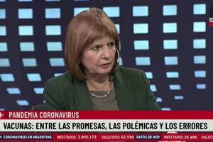 Patricia Bullrich habló sobre el porqué no habían llegado a buen puerto las primeras negociaciones entre el Gobierno y Pfizer y dijo una frase polémica sobre las Islas Malivnas