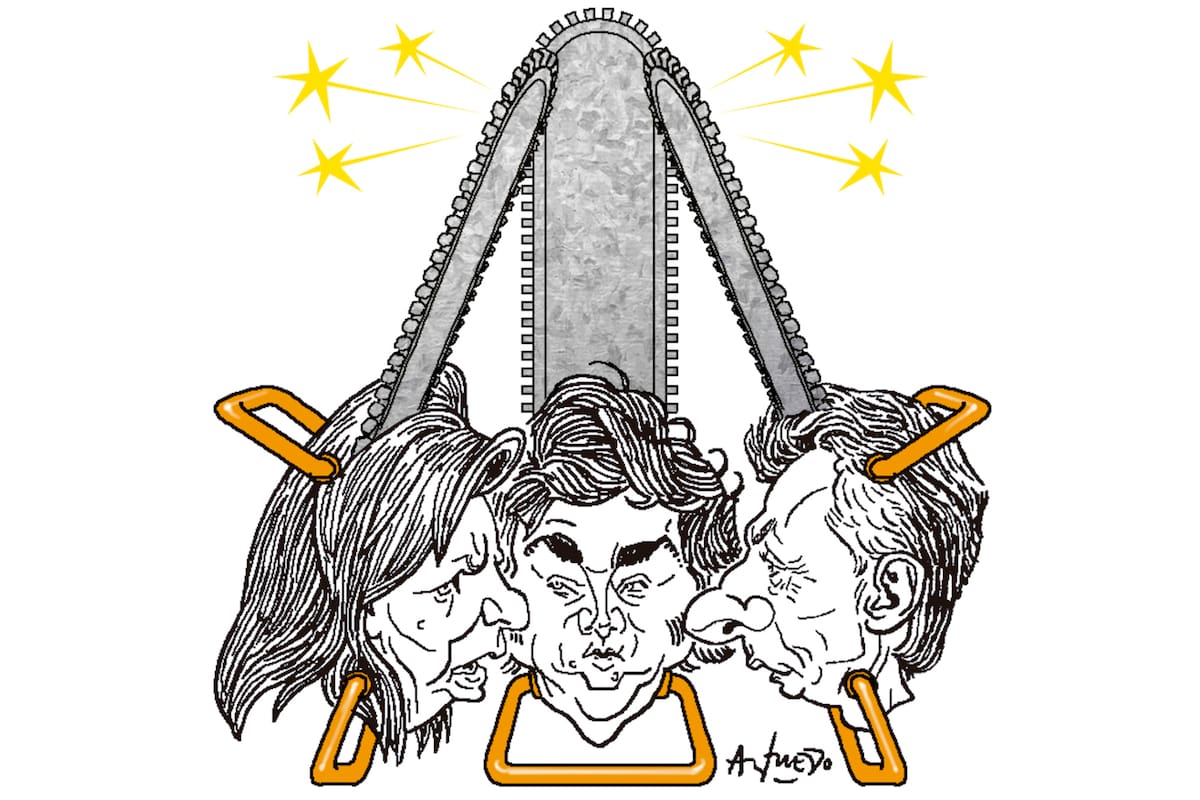 Patricia Bullrich, Javier Milei y Mauricio Macri