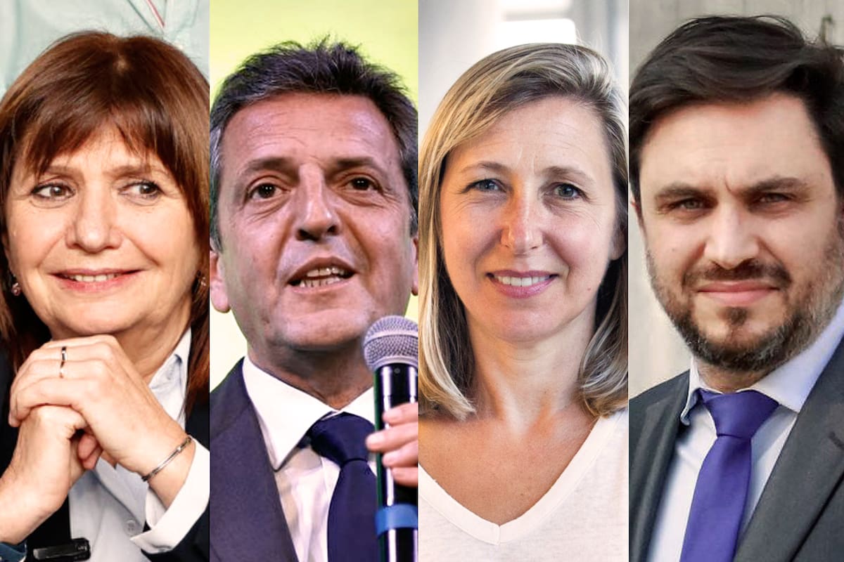 Patricia Bullrich, Sergio Massa, Myriam Bregman y Ramiro Marra