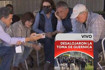 Patricia Bullrich y los hermanos Etchevehere siguieron el fallo sobre el conflicto de la toma de tierra del campo de Entre Ríos a través de un celular