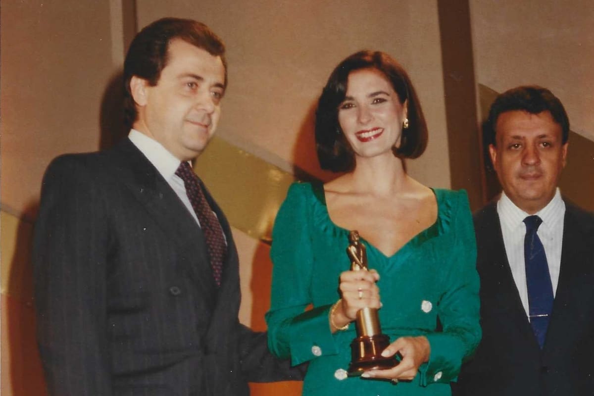 Patricia Miccio y Ernesto Sandler en una entrega de los premios Martín Fierro