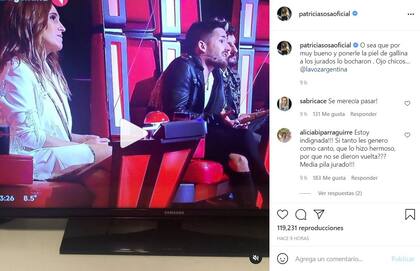 Patricia Sosa se indignó con el jurado de La Voz Argentina por haber dejado afuera a Luis Carrasco