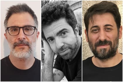 Patricio Fontana, David Muchnik y Leonel D'Agostino, tres de los cuatro ganadores de los primeros premios del concurso de Letras del Fondo Nacional de las Artes