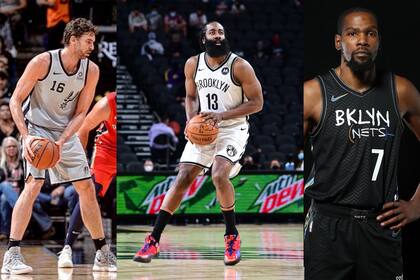 Pau Gasol, James Harden y Kevin Durant