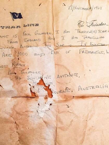 Paul Gilmore dijo que siempre había tenido esperanzas de recibir respuesta a su carta.