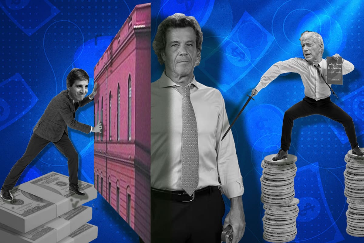 Paul Starc, extitular de la UIF, entre Luis Caputo y Cúneo Libarona