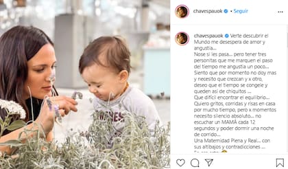 Paula Chaves junto a Filipa, su hija menor (Crédito: Instagram/@chavespauok)