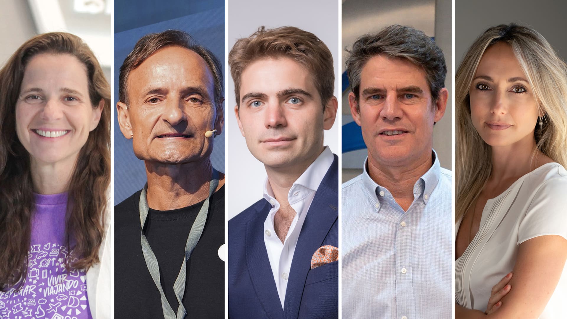 Paula Cristi, Despegar; Fabián Kon, Banco Galicia; Pierpaolo Barbieri, Ualá; Nicolás Braun, La Anónima; y Leticia Fenoglio, Rapanui