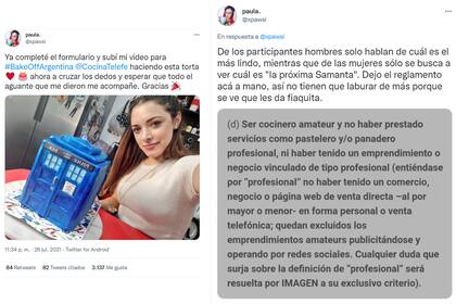Paula es una de las nuevas participantes de Bake Off 2021 y compartió un descargo en Twitter tras las acusaciones