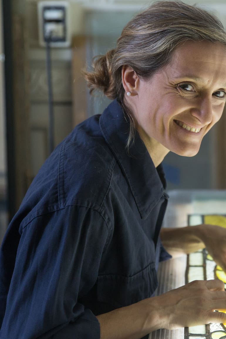 Paula Farina Ruiz supervisa actualmente en la restauración de las marquesinas de la Confitería del Molino.