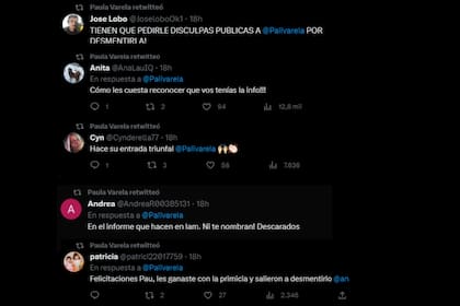 Paula Varela compartió mensajes de sus seguidores (Captura Twitter)