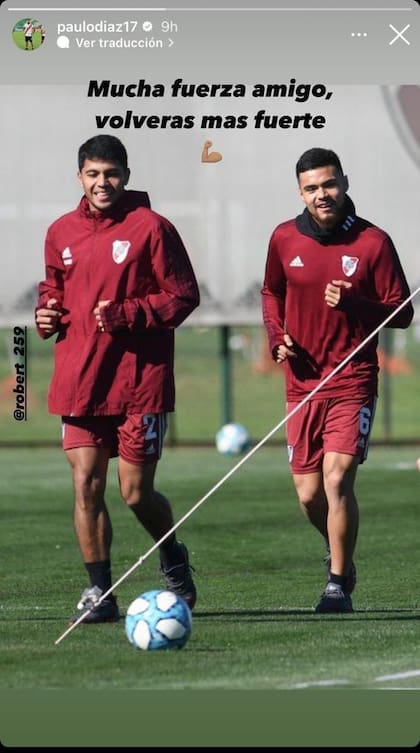 Paulo Díaz le dedicó una historia de Instagram a Robert Rojas