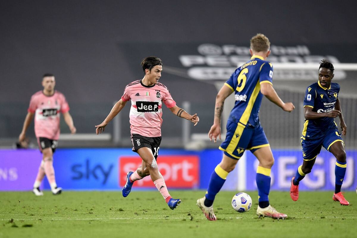 Paulo Dybala jugó un buen partido en la igualdad de su equipo frente a Hellas Verona