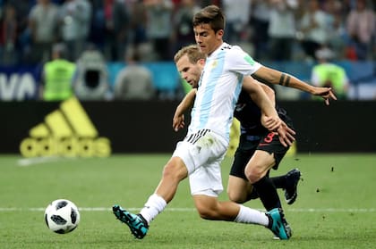 Paulo Dybala, que aún no jugó en Qatar, tuvo algunos minutos de acción contra Croacia en 2018