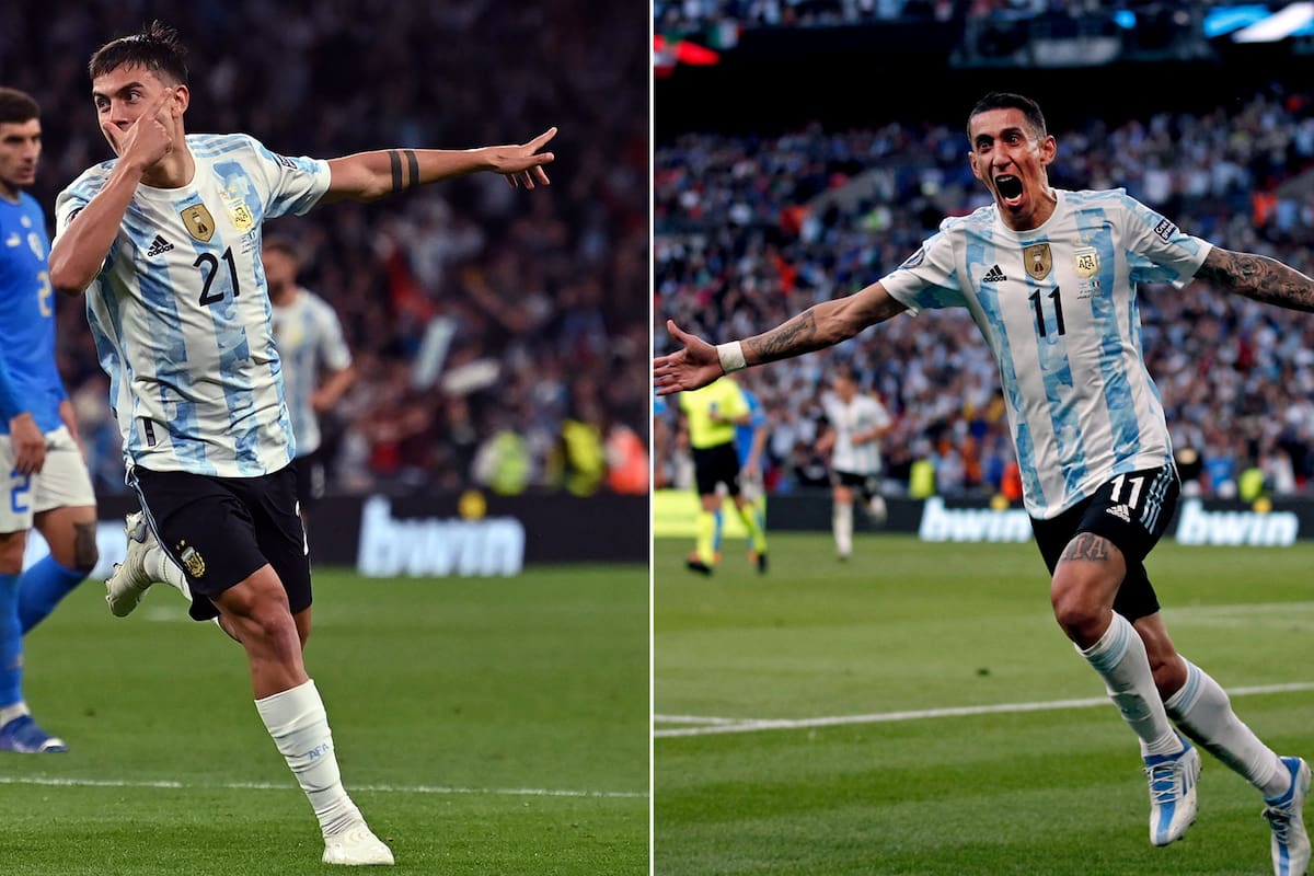 Paulo Dybala y Angel Di María, dos de los jugadores que no seguirán en los clubes donde militaron en la última temporada.