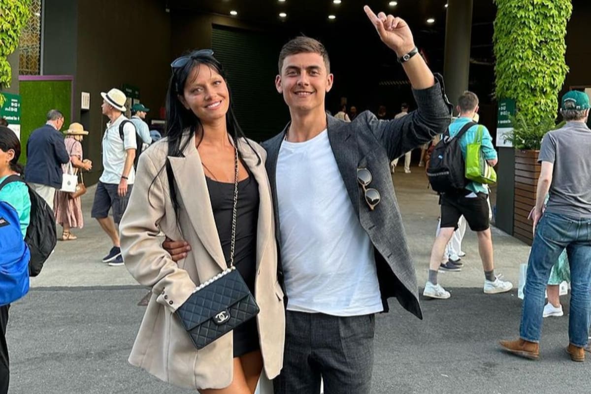 Paulo Dybala y Oriana Sabatini asistieron a una jornada en Wimbledon y se cruzaron con Carlos Alcaraz