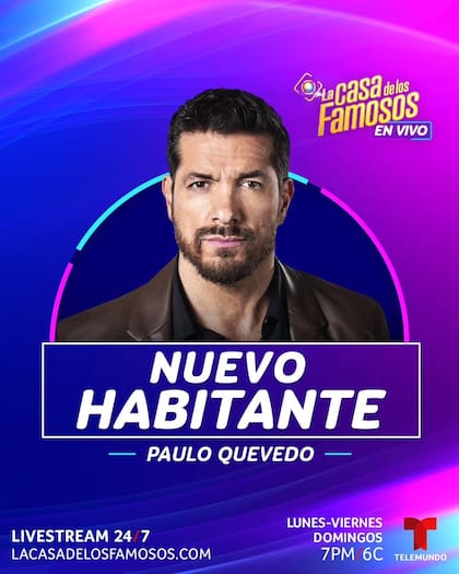 Paulo Quevedo es el nuevo participante en La casa de los famosos