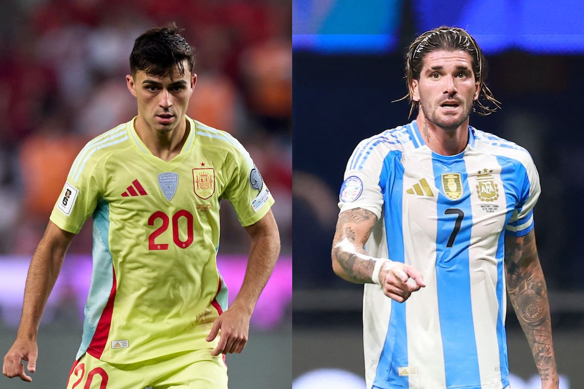 Pedri y Rodrigo De Paul, piezas clave en la mitad de la cancha de España y la Argentina, jugarán la FInalissima