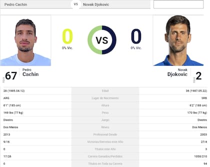 Pedro Cachín nunca enfrentó a Novak Djokovic en el circuito de la ATP