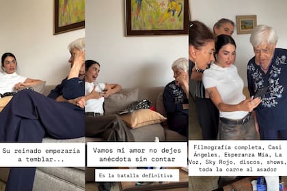 Pedro Rosemblat compartió en Instagram videos del cumpleaños de su abuela y evidenció que durante el evento charló animadamente con Lali (Foto: Captura de video / Instagram @pedrorosemblat)