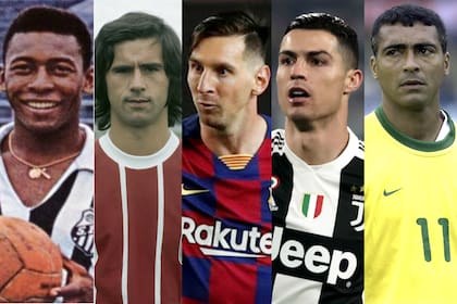Pelé, Gerd Müller, Messi, Cristiano Ronaldo y Romario, cinco de las estrellas del fútbol que alcanzaron al menos los 700 goles en sus carreras