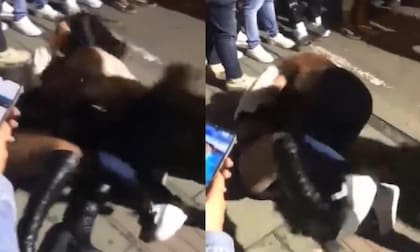 Pelea de mujeres en plena calle de Popayán, en medio de concierto (Foto: Captura de video)