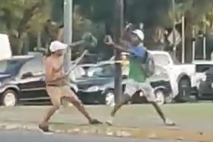 Pelea de trapitos en Rosario