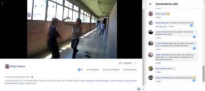 Pelea entre un compañero de Lucas Pertossi, y otra persona del turno mañana, en la escuela de Zárate