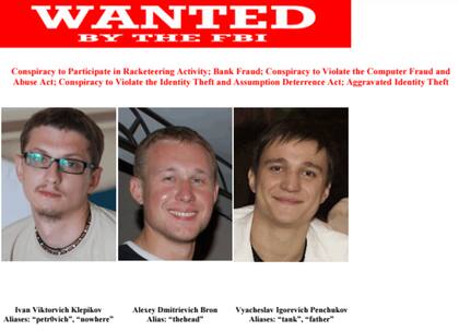 Penchukov (a la derecha) figuraba entre los más buscados por el FBI; sus dos cómplices aún no han sido capturados.