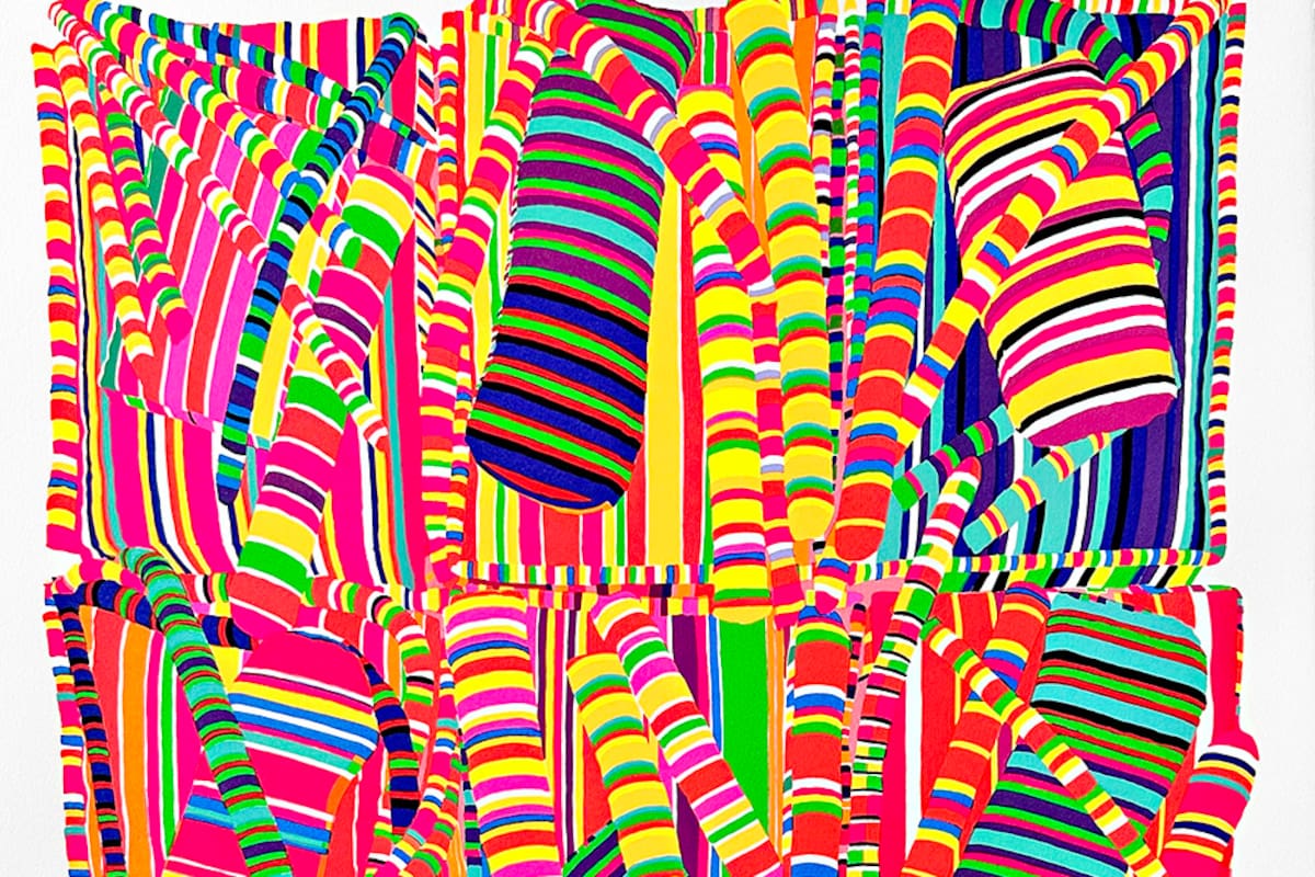 Pensando velozmente (2022), serigrafía de Marta Minujín que integra la oferta de la subasta a beneficio del Museo Sívori