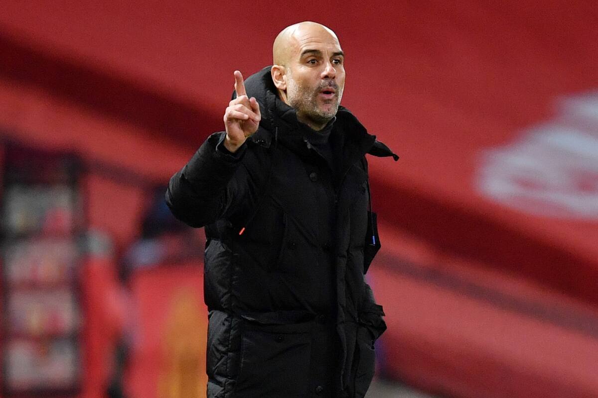 Pep Guardiola durante el partido