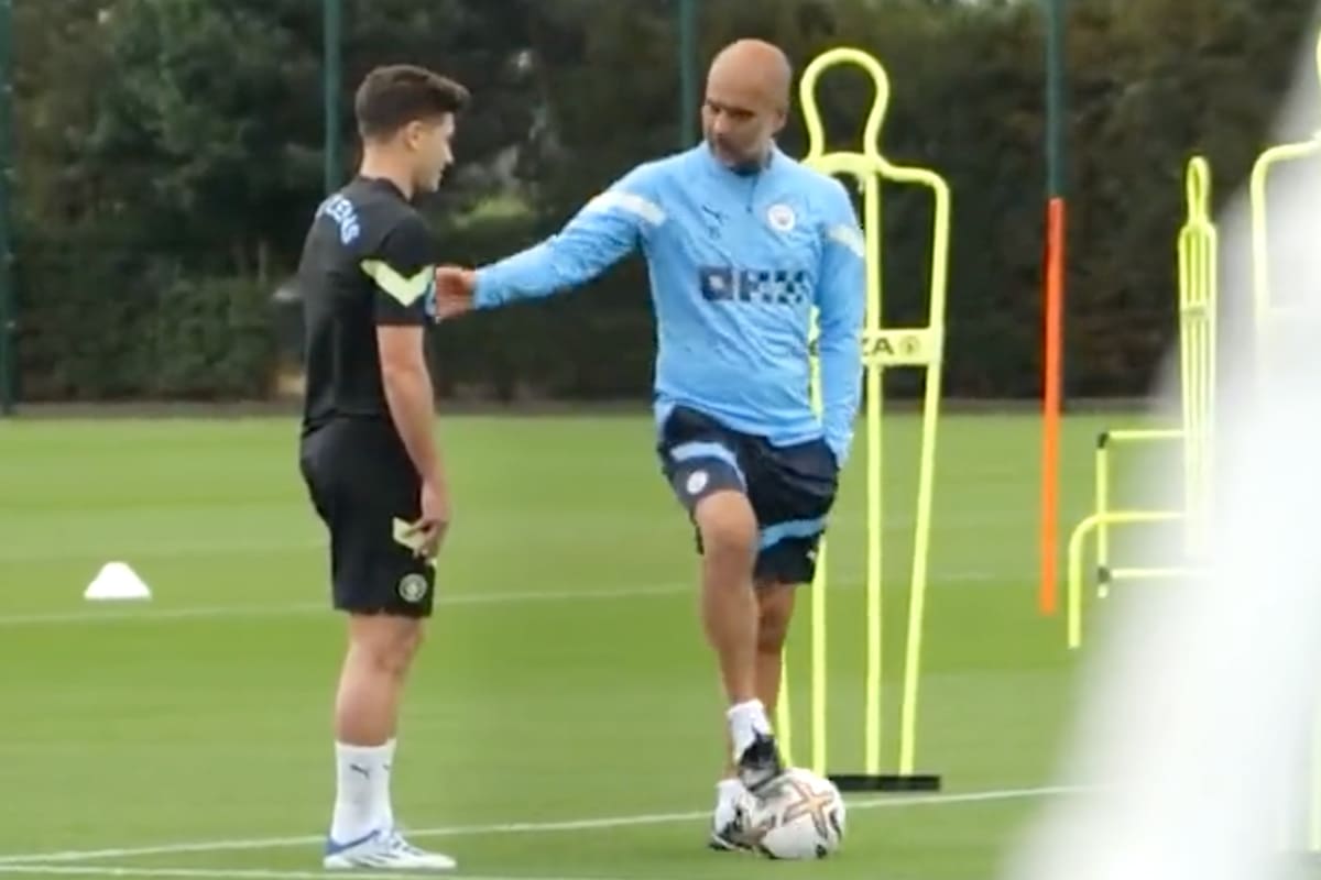 Pep Guardiola se deshizo en elogios para con su nuevo delantero, Julián Álvarez