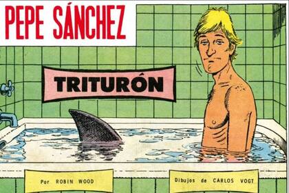 Pepe Sánchez recreaba en forma de parodia algunas películas taquilleras de su época, como, en este caso, Tiburón